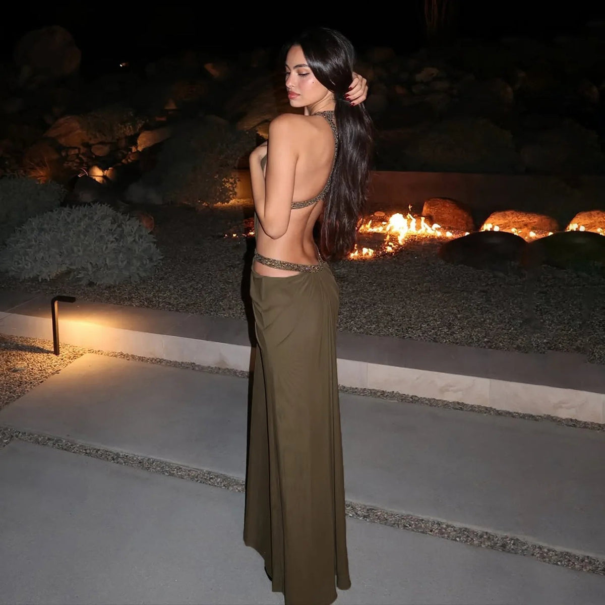 Vestido maxi halter Mia