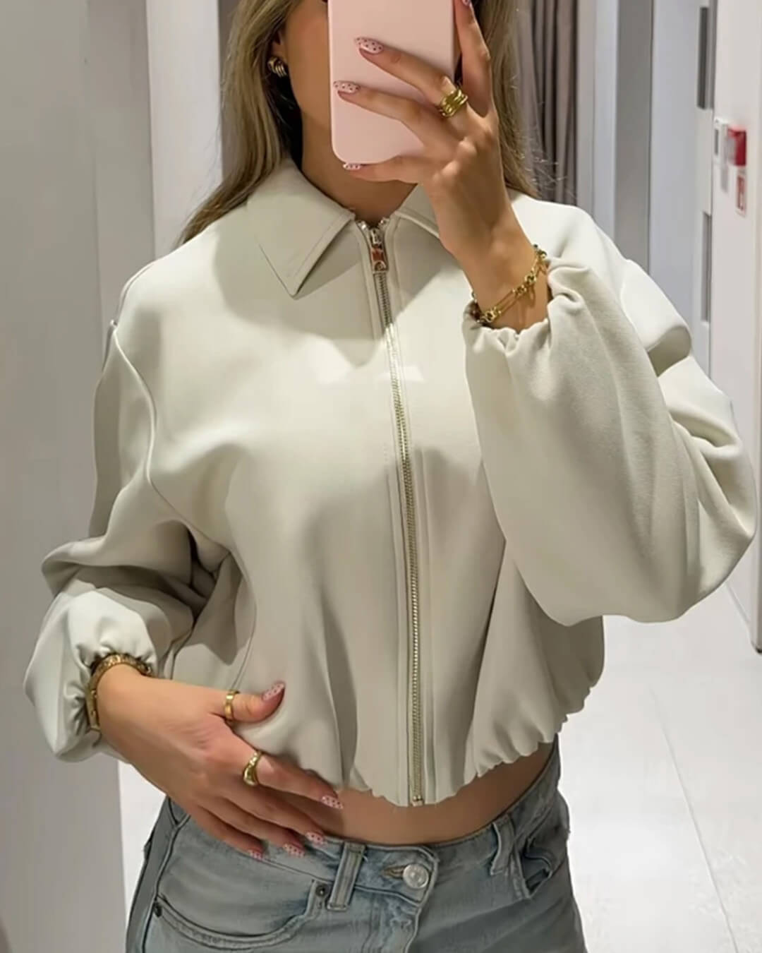 Chaqueta bomber de mangas abullonadas Midori
