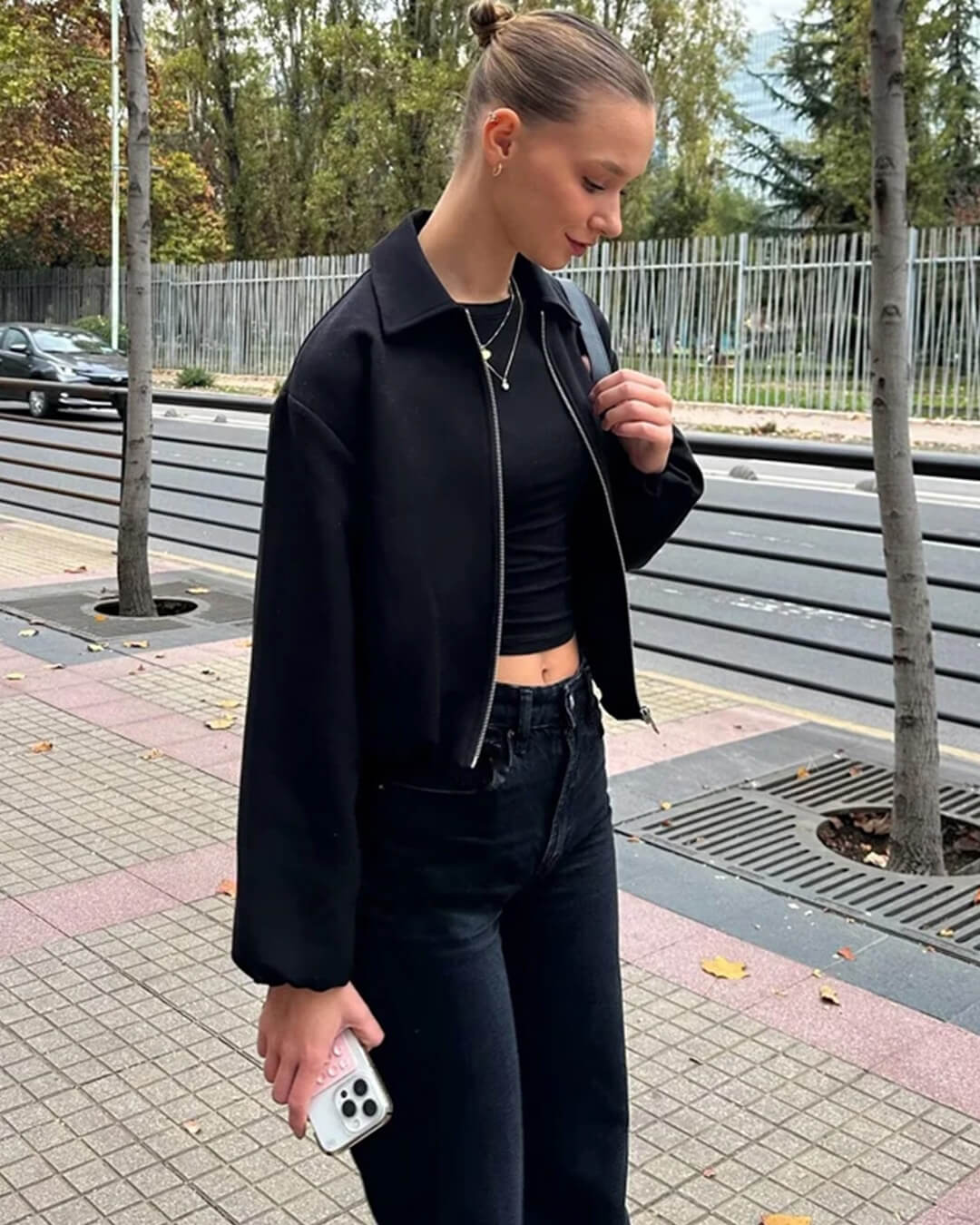 Chaqueta bomber de mangas abullonadas Midori