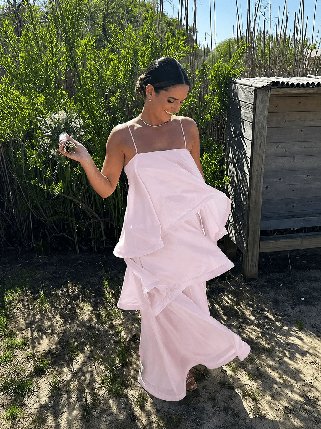 Maxivestido de volantes en capas Mila