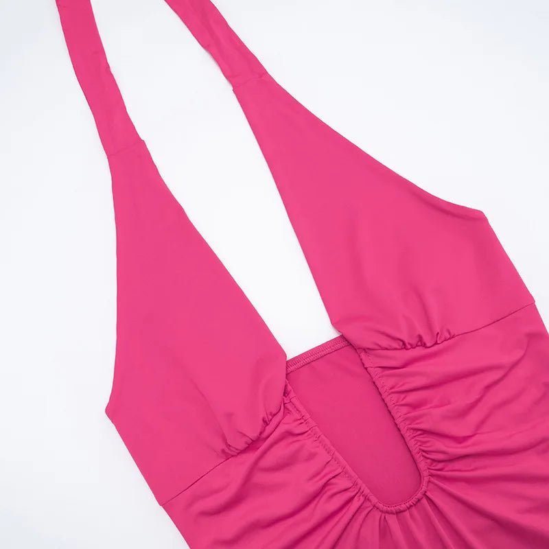 Minivestido halter fruncido Mila