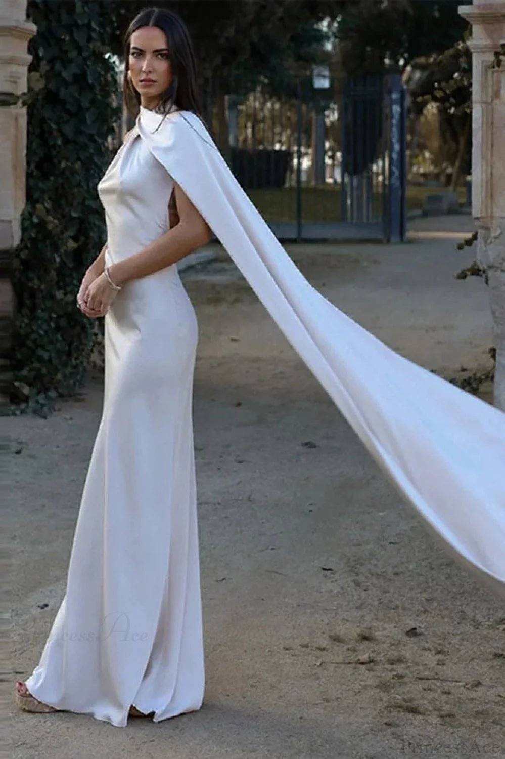 Celeste Elegant Satin Halter Dress