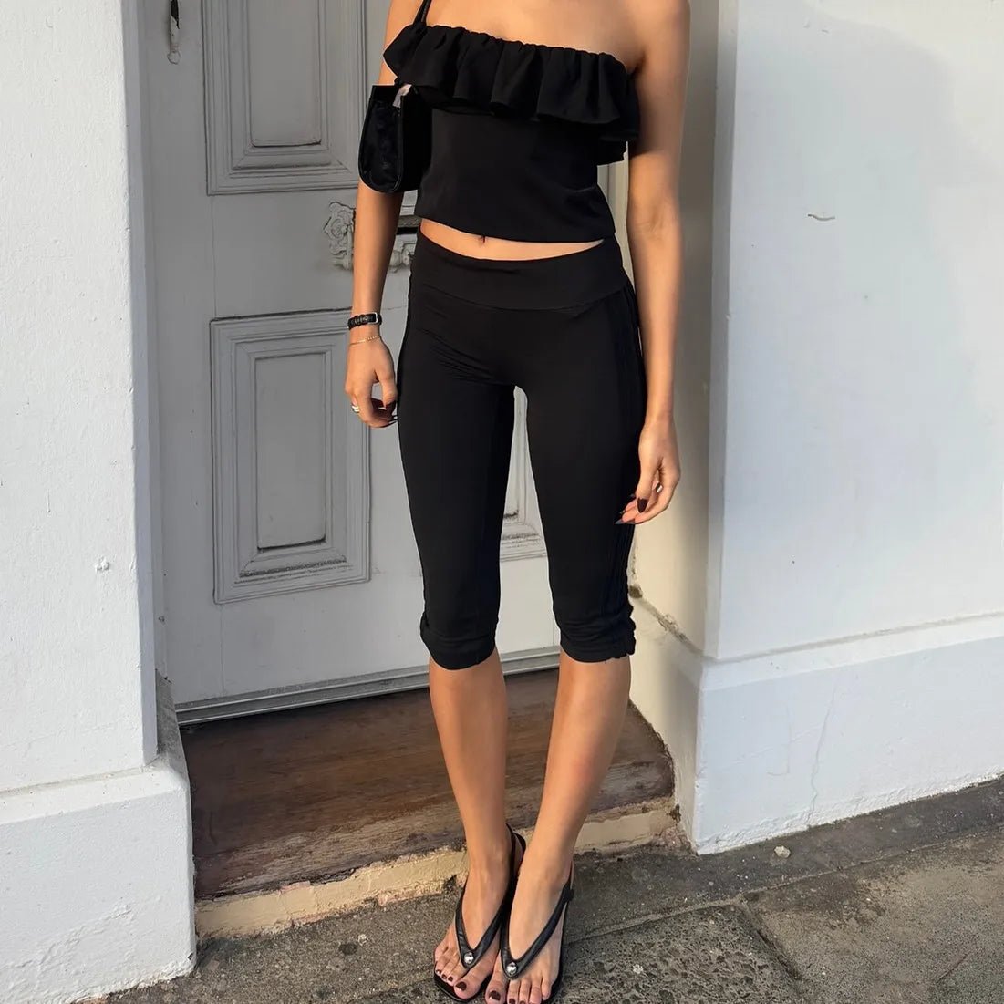 Mallas capri con bajo abierto Millie