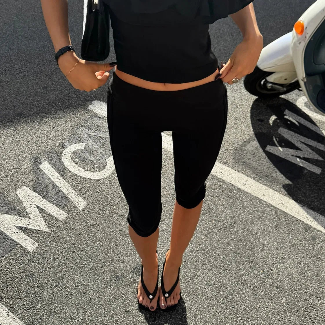 Mallas capri con bajo abierto Millie