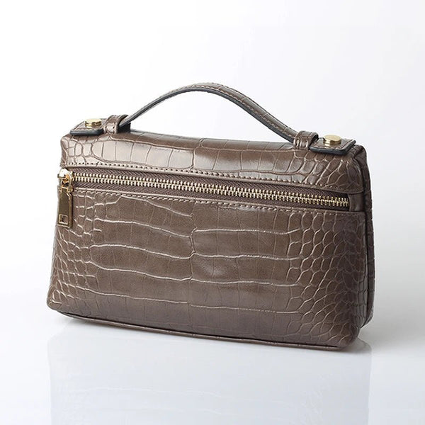 Clutch Minerva con estampado de cocodrilo