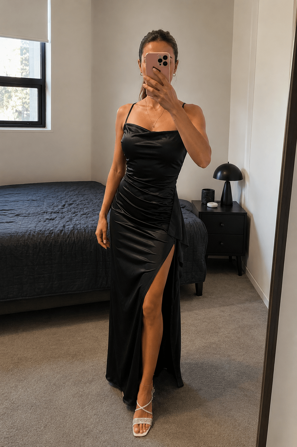 Maxivestido satinado con espalda descubierta Miranda