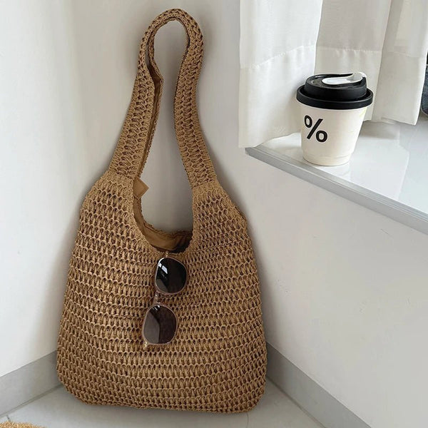 Bolso tote de paja tejido Miranda