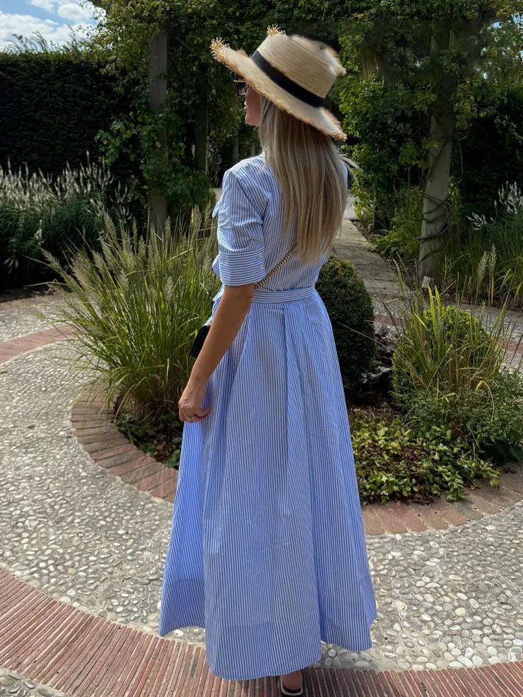 Vestido camisero con cintura anudada en lazo Mireille
