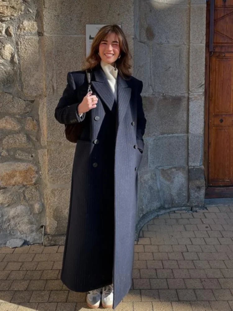 Monica Double Breasted Long Coat