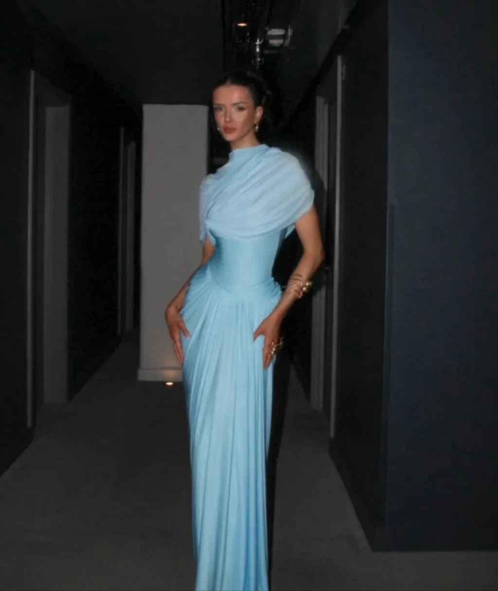 Vestido largo elegante de malla ajustado Monica