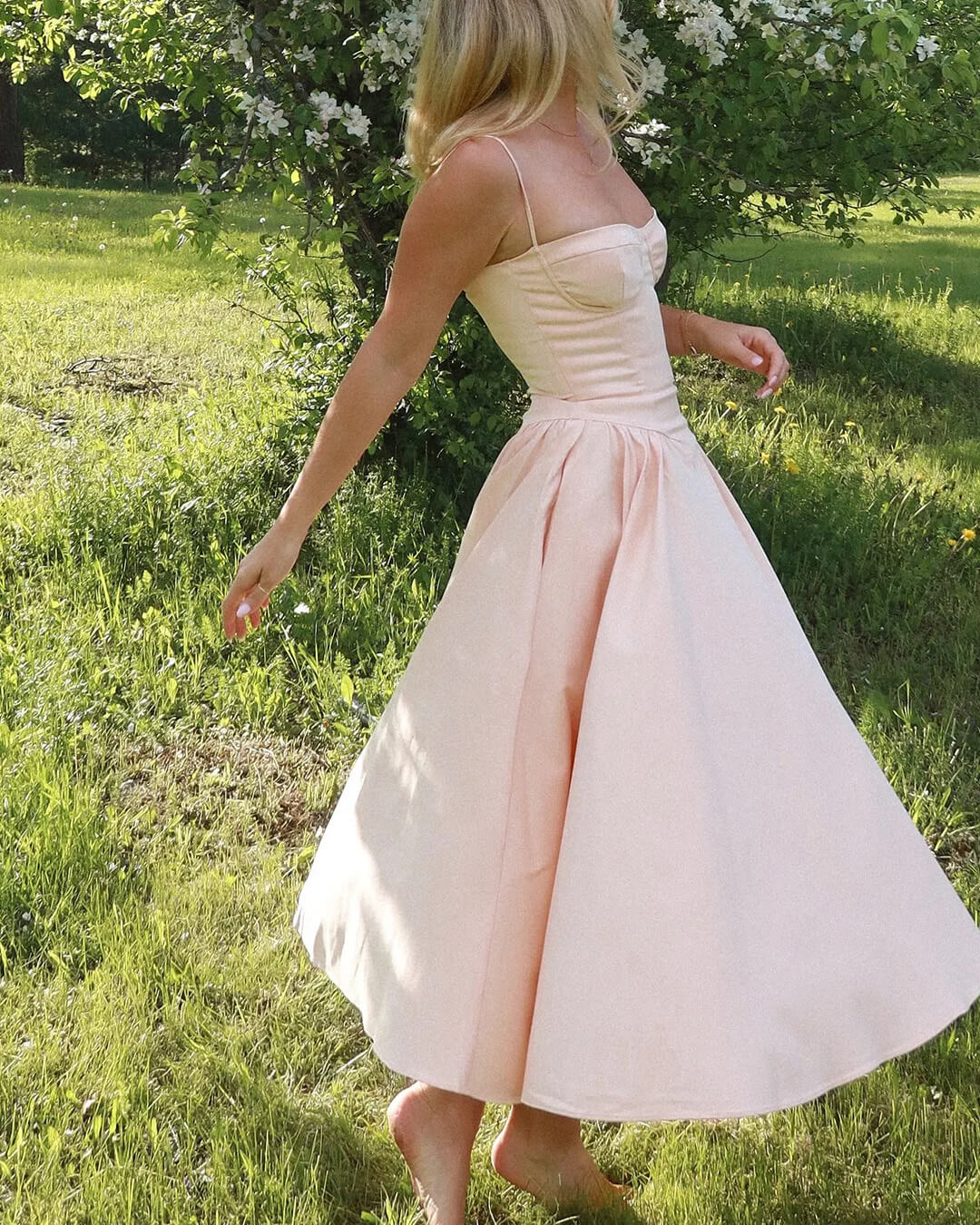Vestido midi Tina de tirantes finos