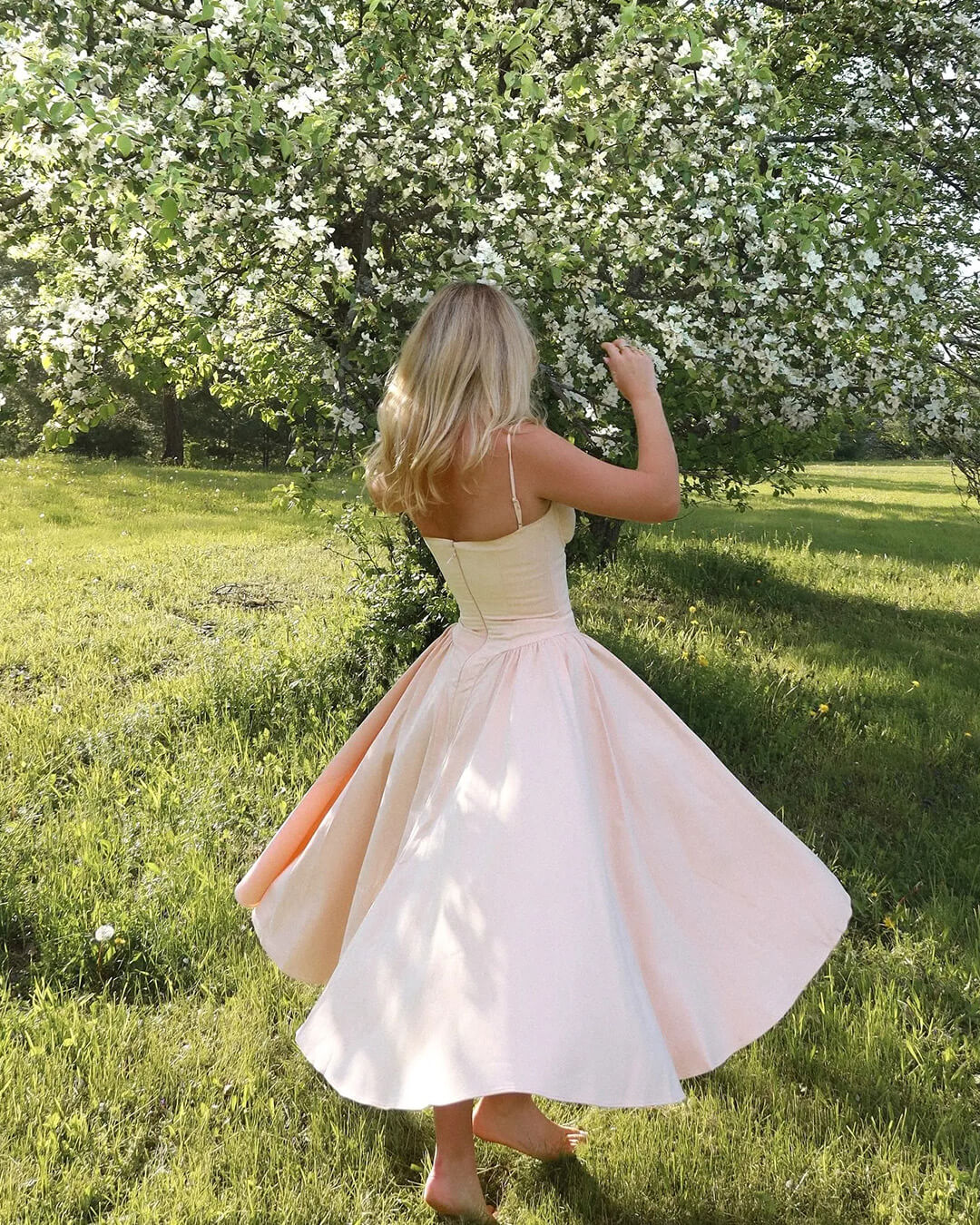 Vestido midi Tina de tirantes finos