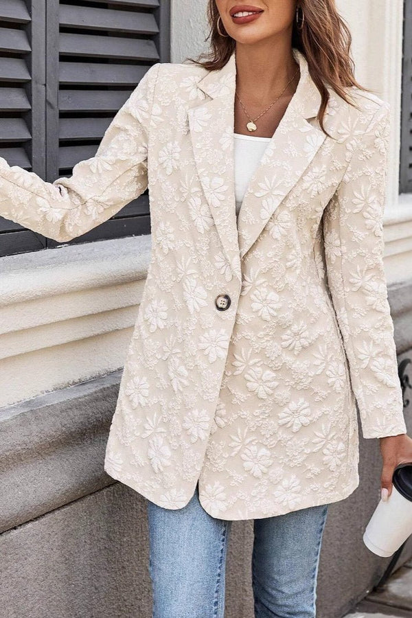 Blazer Nadia de jacquard con un botón