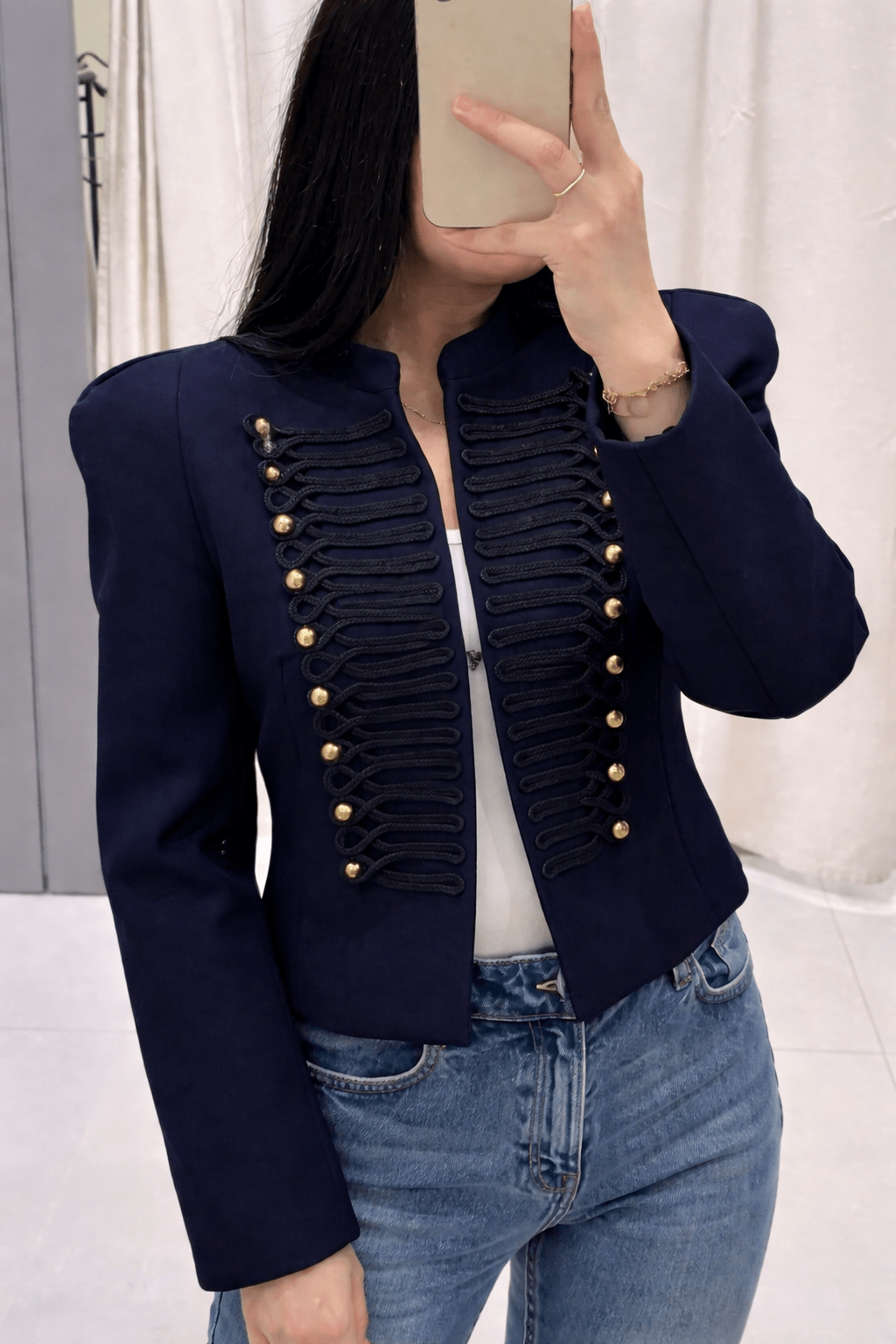 Chaqueta napoleónica Nadya con cuello alto