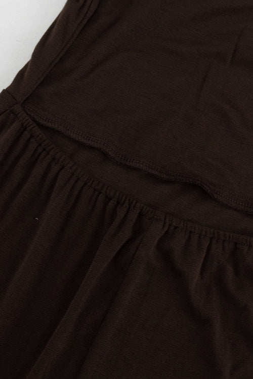 Maxivestido marrón Naomi con cuello halter y espalda descubierta
