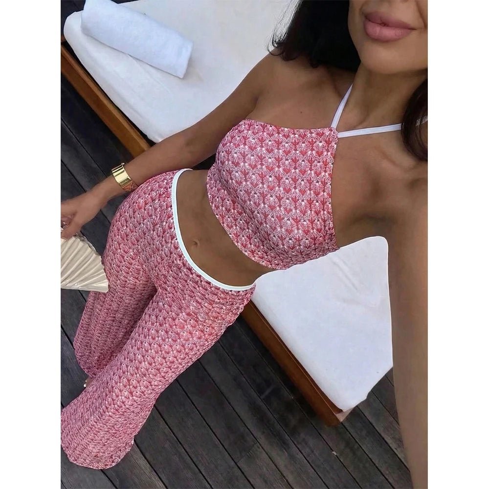 Conjunto de bikini de tres piezas y cuello alto Natalie
