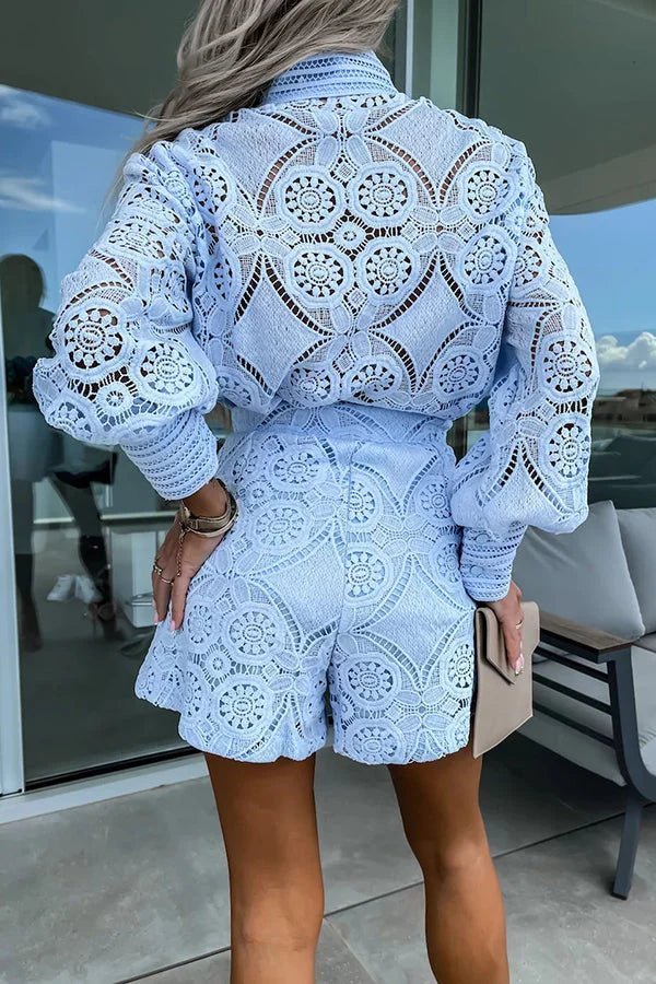 Conjunto coordinado bordado de encaje Natalie