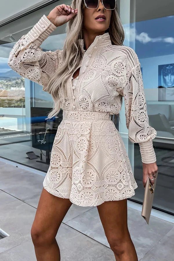 Conjunto coordinado bordado de encaje Natalie