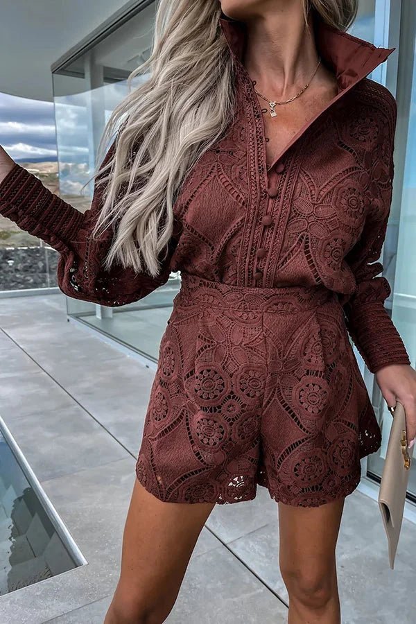 Conjunto coordinado bordado de encaje Natalie