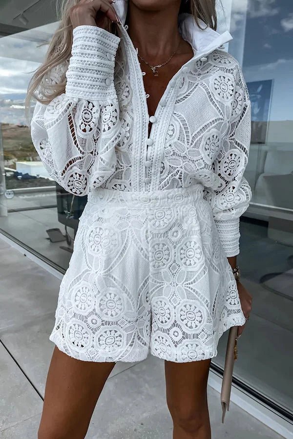 Conjunto coordinado bordado de encaje Natalie