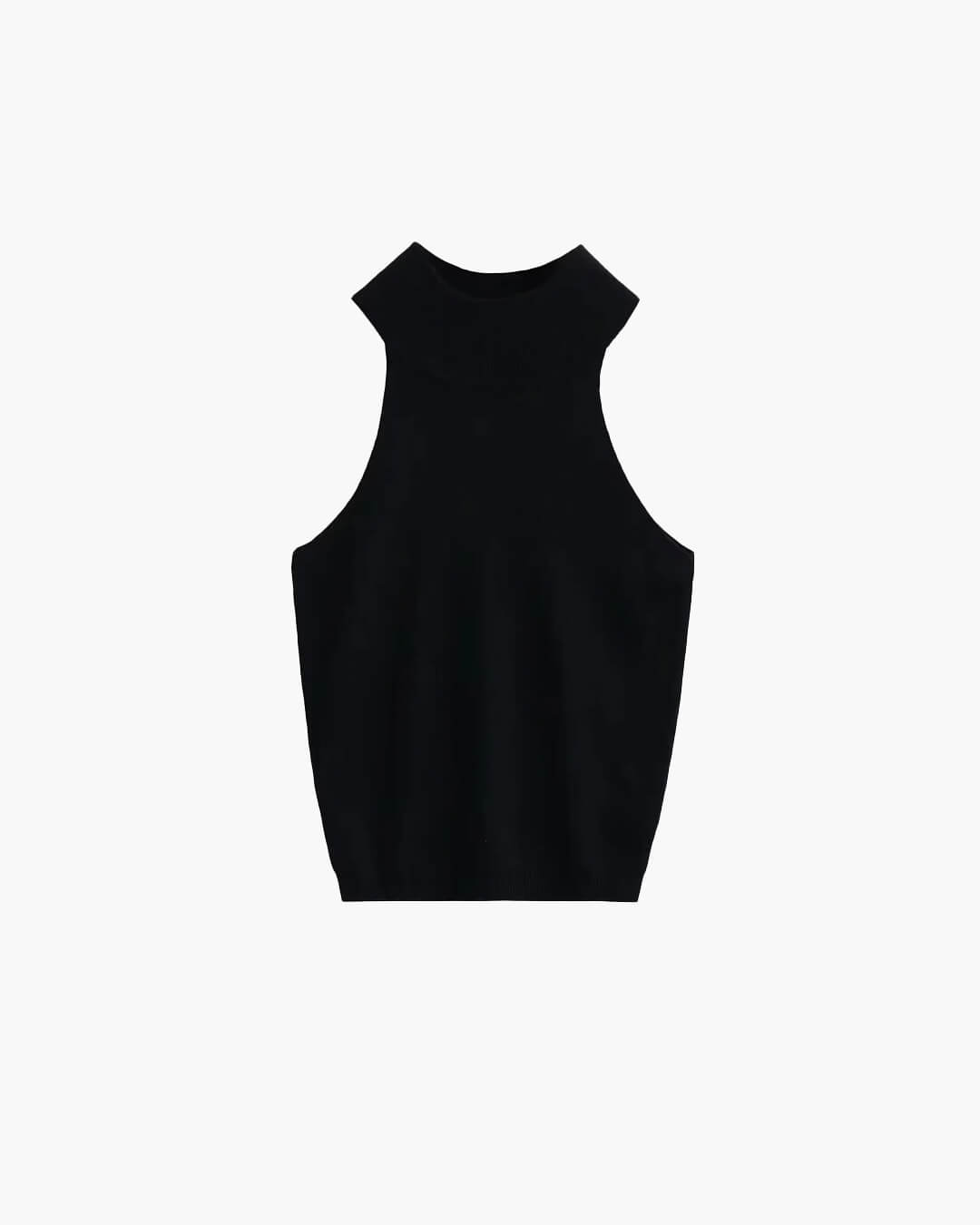 Top corto de punto sin mangas y con cuello halter Nicky