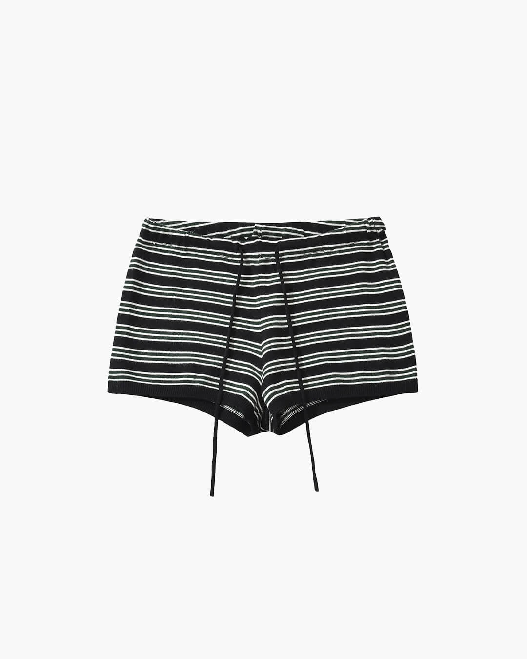 Conjunto de cárdigan y shorts de rayas Nicole