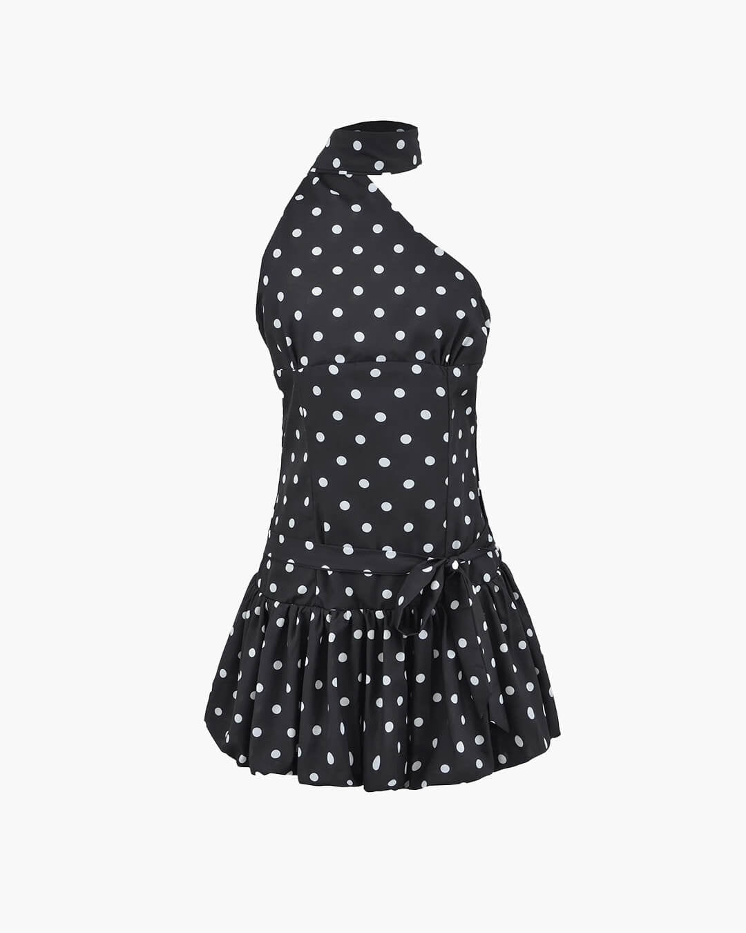 Minivestido de lunares de un solo hombro Nina