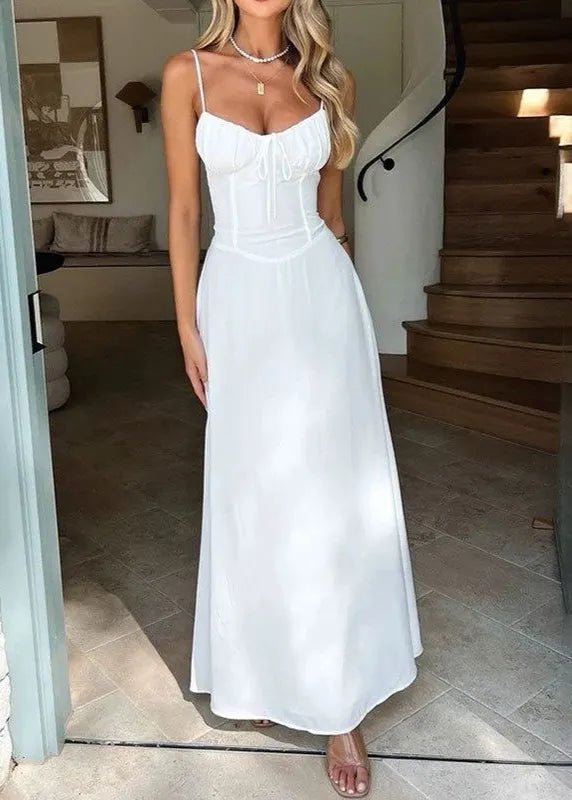 Vestido largo con cuerpo de corsé Odile