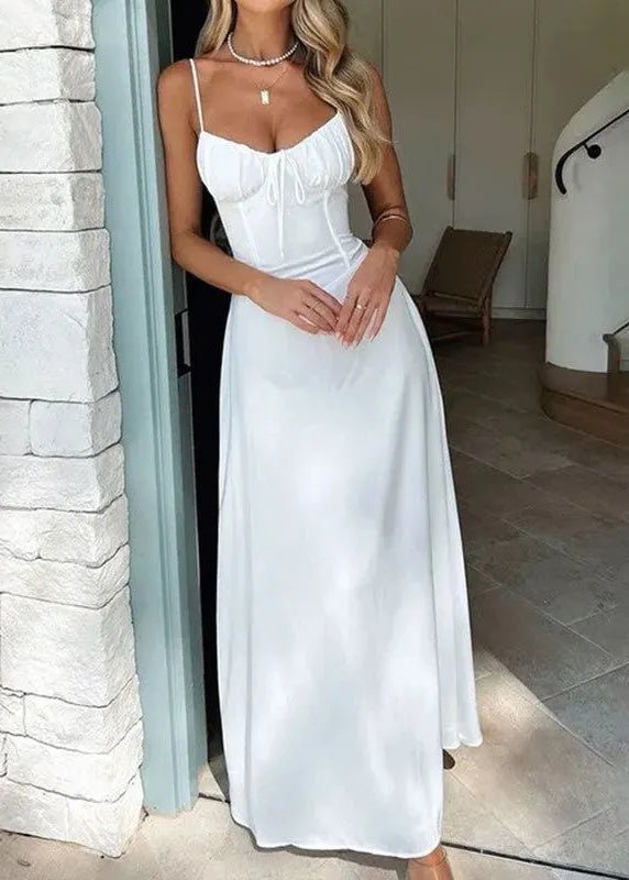 Vestido largo con cuerpo de corsé Odile