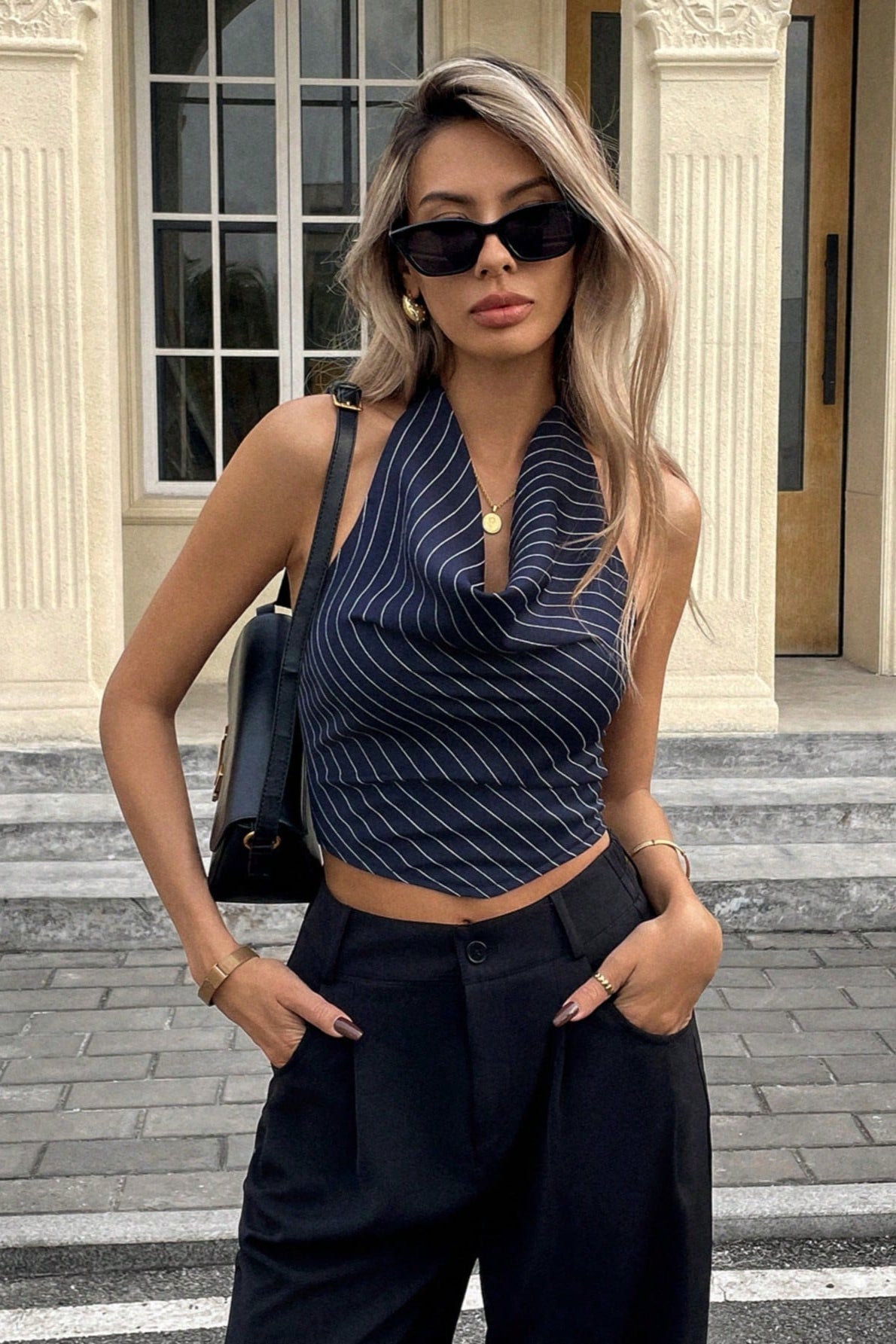 Top halter drapeado Olive