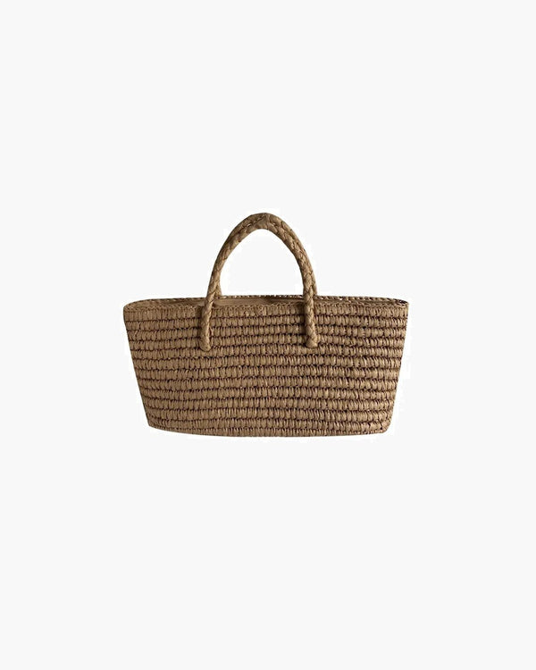 Bolso de mano de paja tejido a mano Olivia