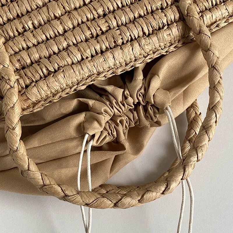 Bolso de mano de paja tejido a mano Olivia