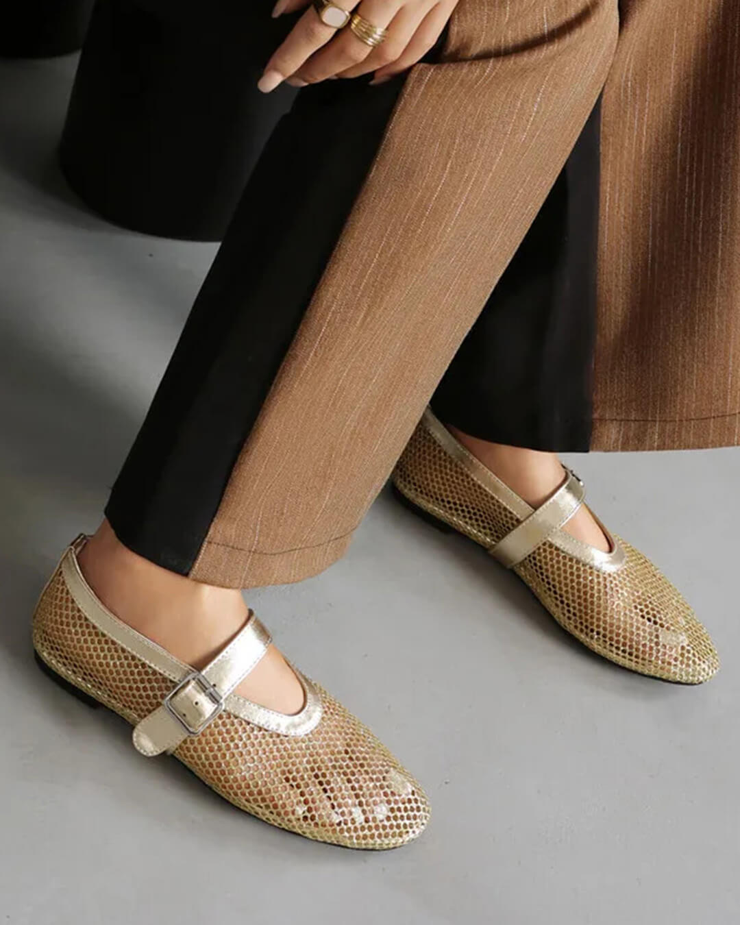 Bailarinas de malla con hebilla Ondine