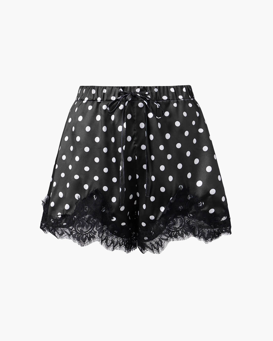 Short de satén negro con lunares Paula