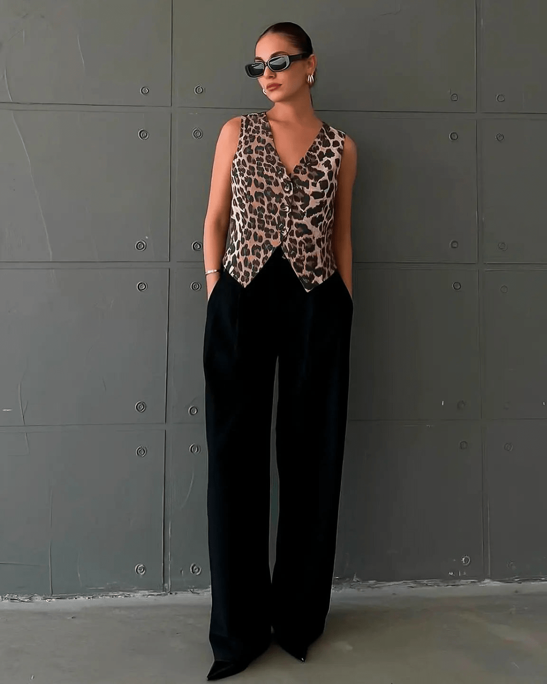 Bianca Leopard Print Vest