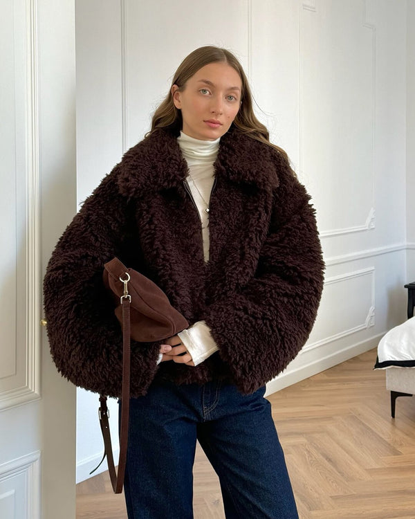 Chaqueta de pelo sintético tipo teddy Porsha