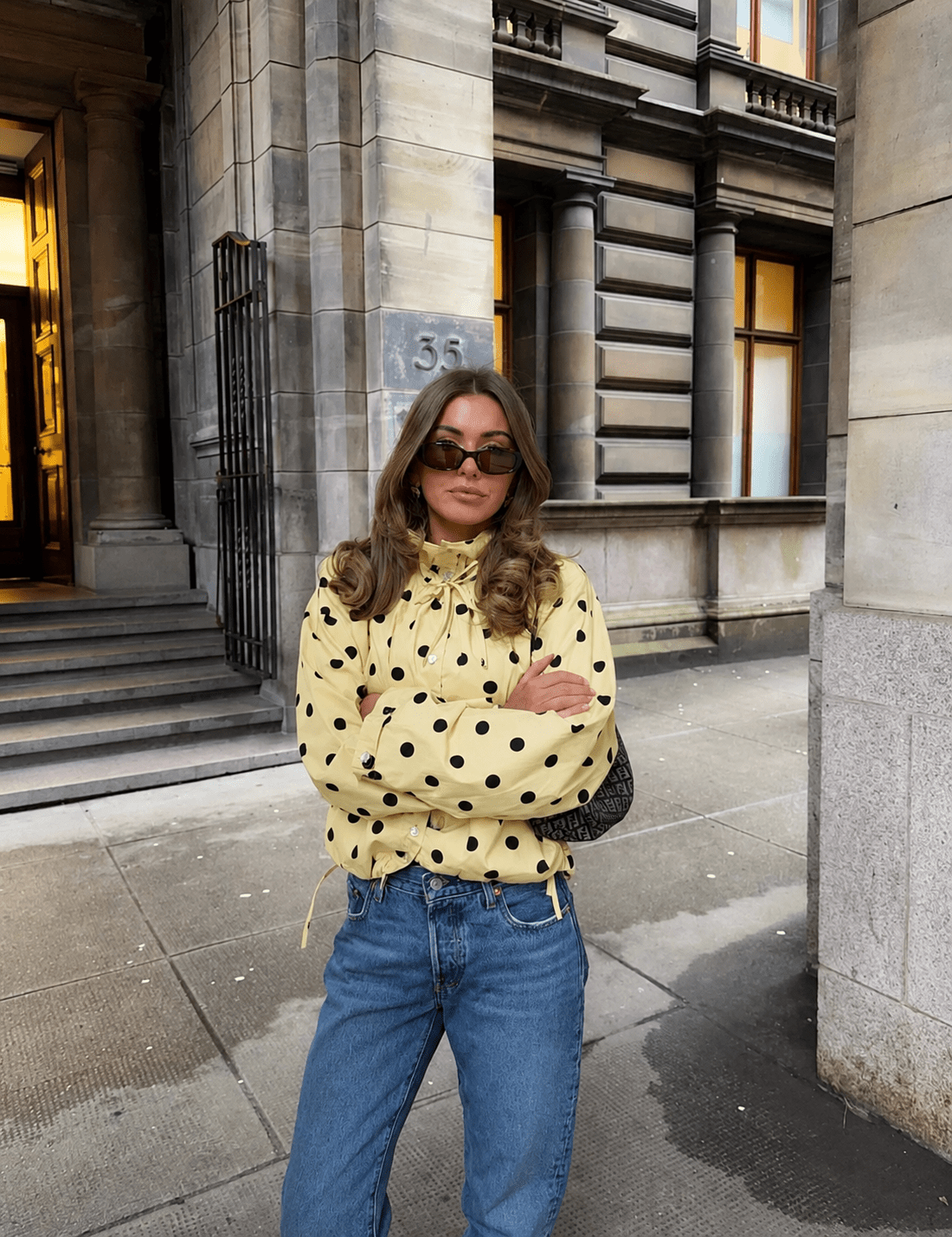 Chaqueta con mangas abullonadas y lunares Presley