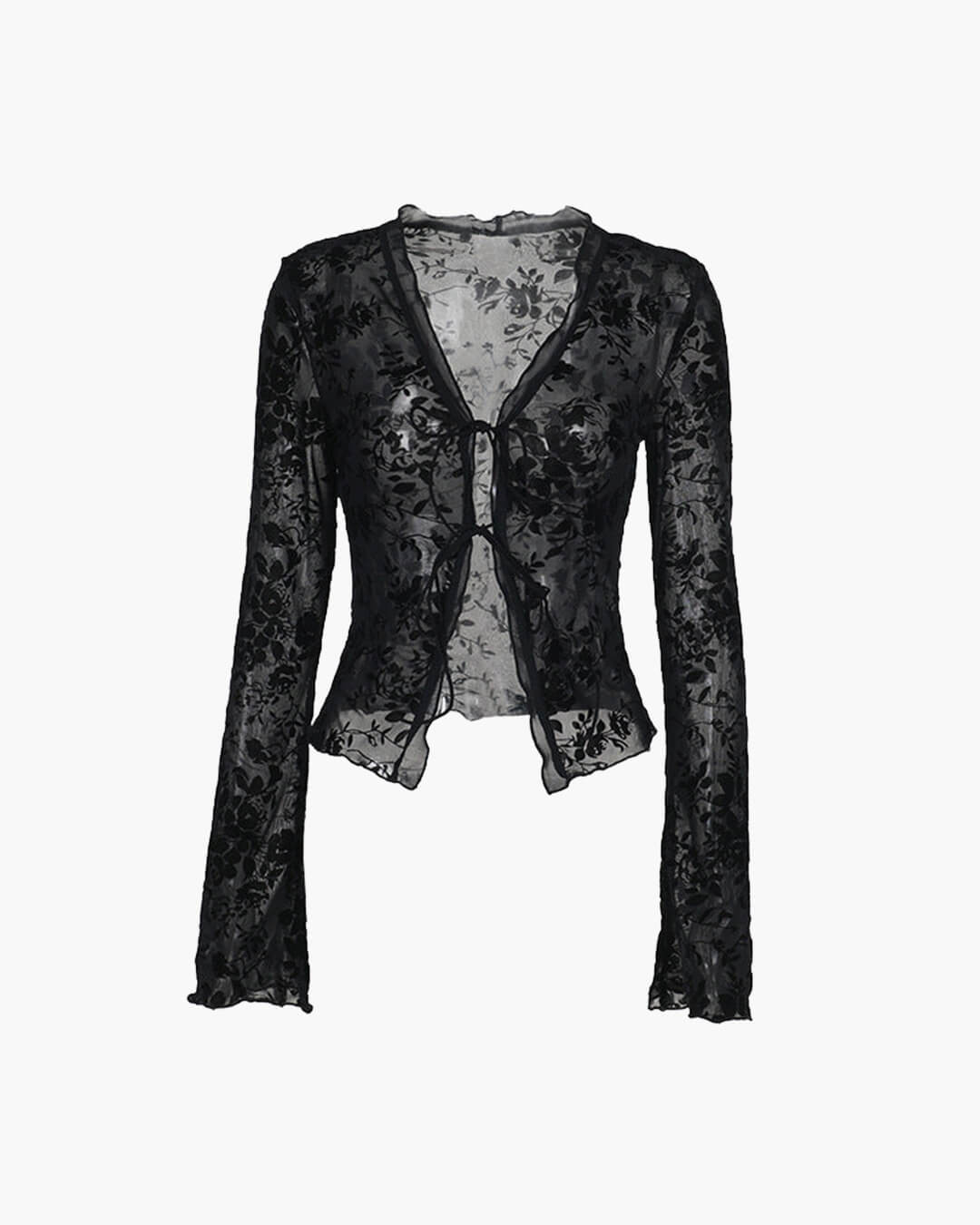 Blusa de encaje con lazo delantero Rachel