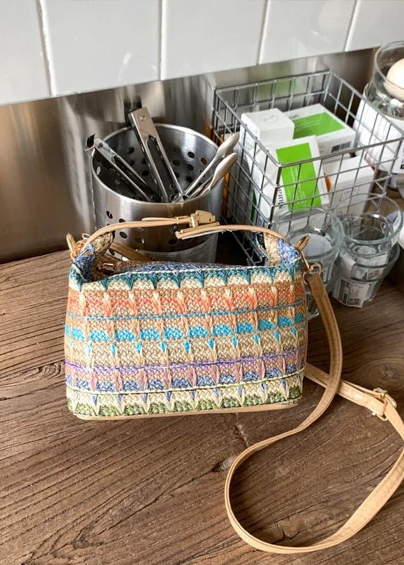 Bolso bandolera de rafia tejida Raphaela