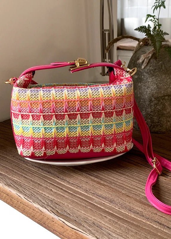Bolso bandolera de rafia tejida Raphaela