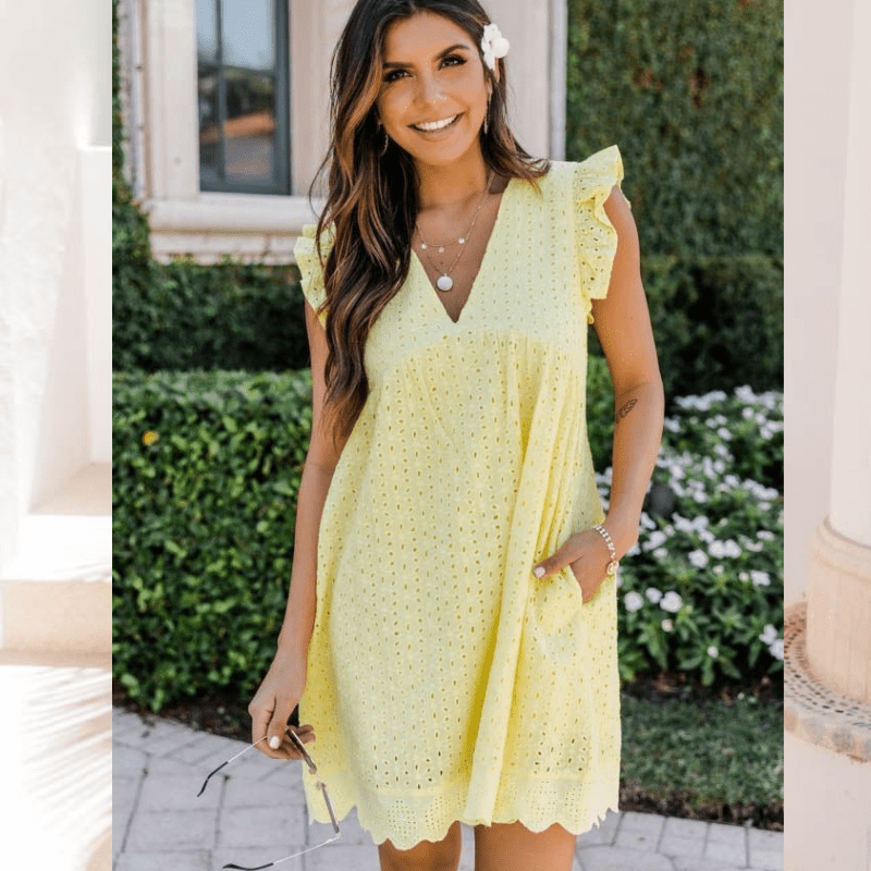 Minivestido Regine sin mangas con escote en V