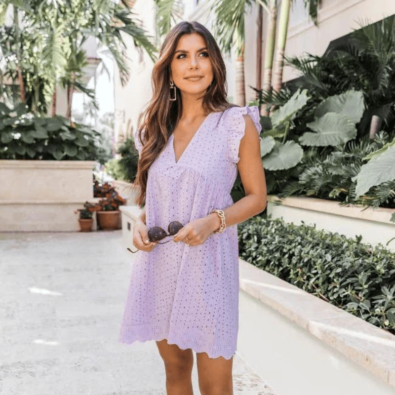 Minivestido Regine sin mangas con escote en V