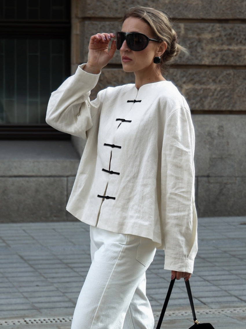 Sobrecamisa con botones de nudo Mirela