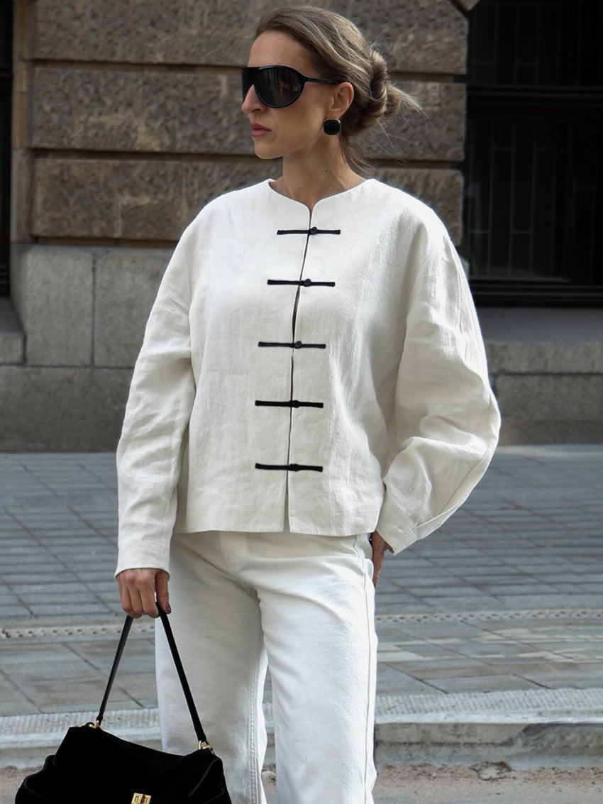 Sobrecamisa con botones de nudo Mirela