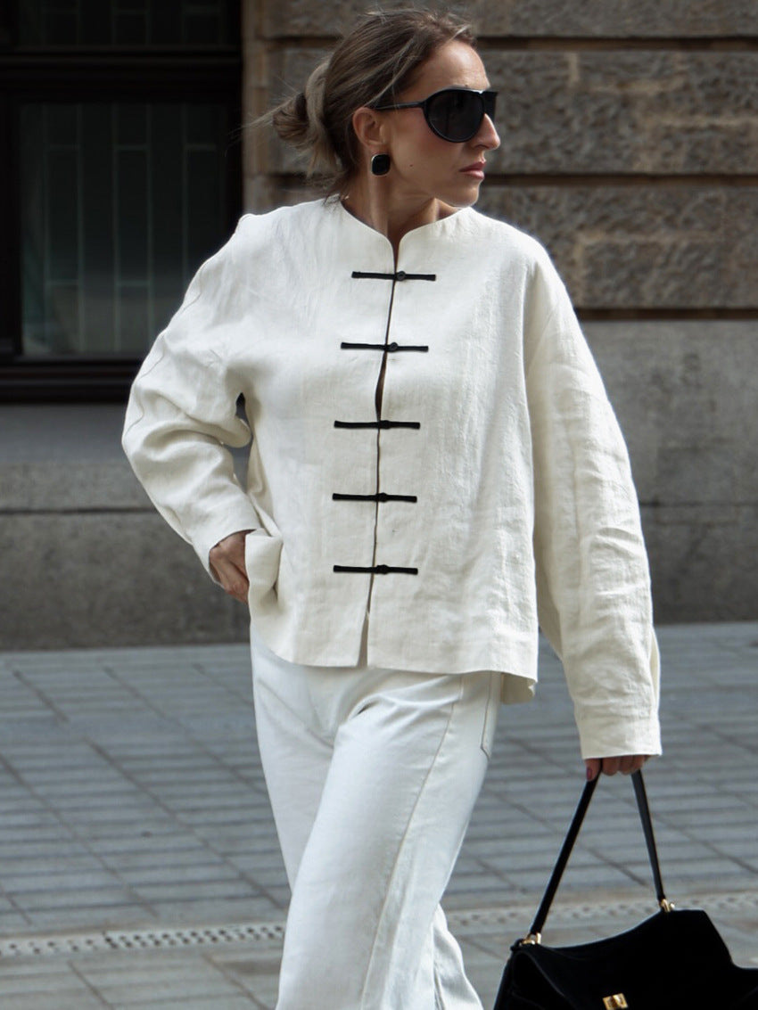 Sobrecamisa con botones de nudo Mirela