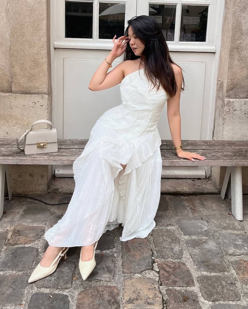 Vestido de gala de corte A con cuello halter Renata