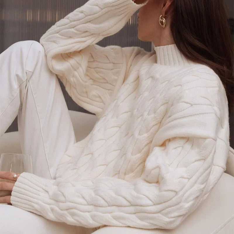 Jersey de ochos con cuello alto Freja