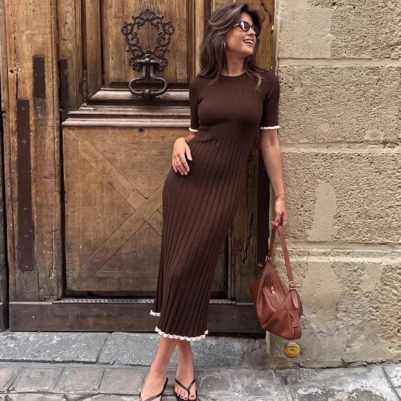 Vestido midi de canalé Eliane