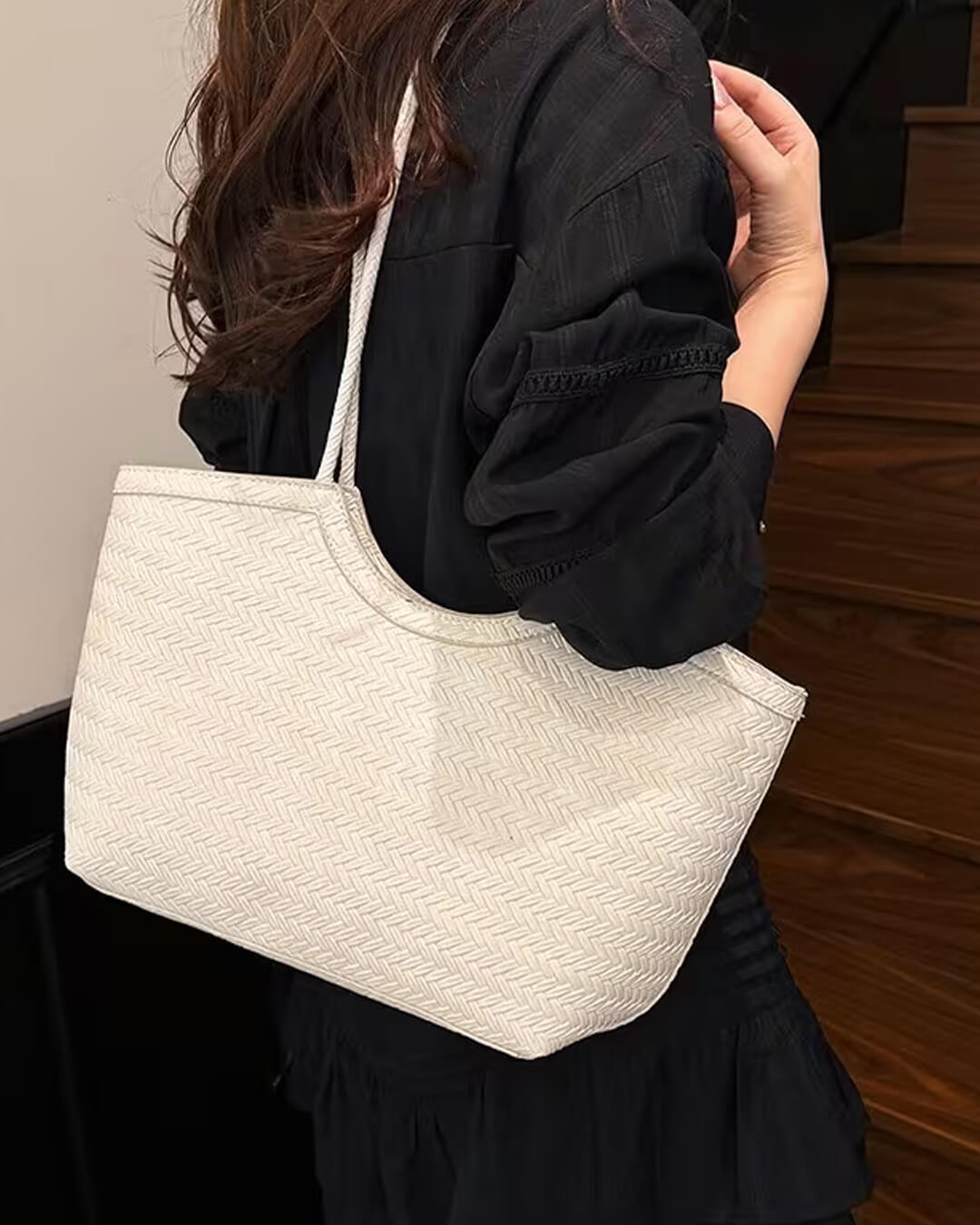 Bolso de cuero sintético tejido Rica