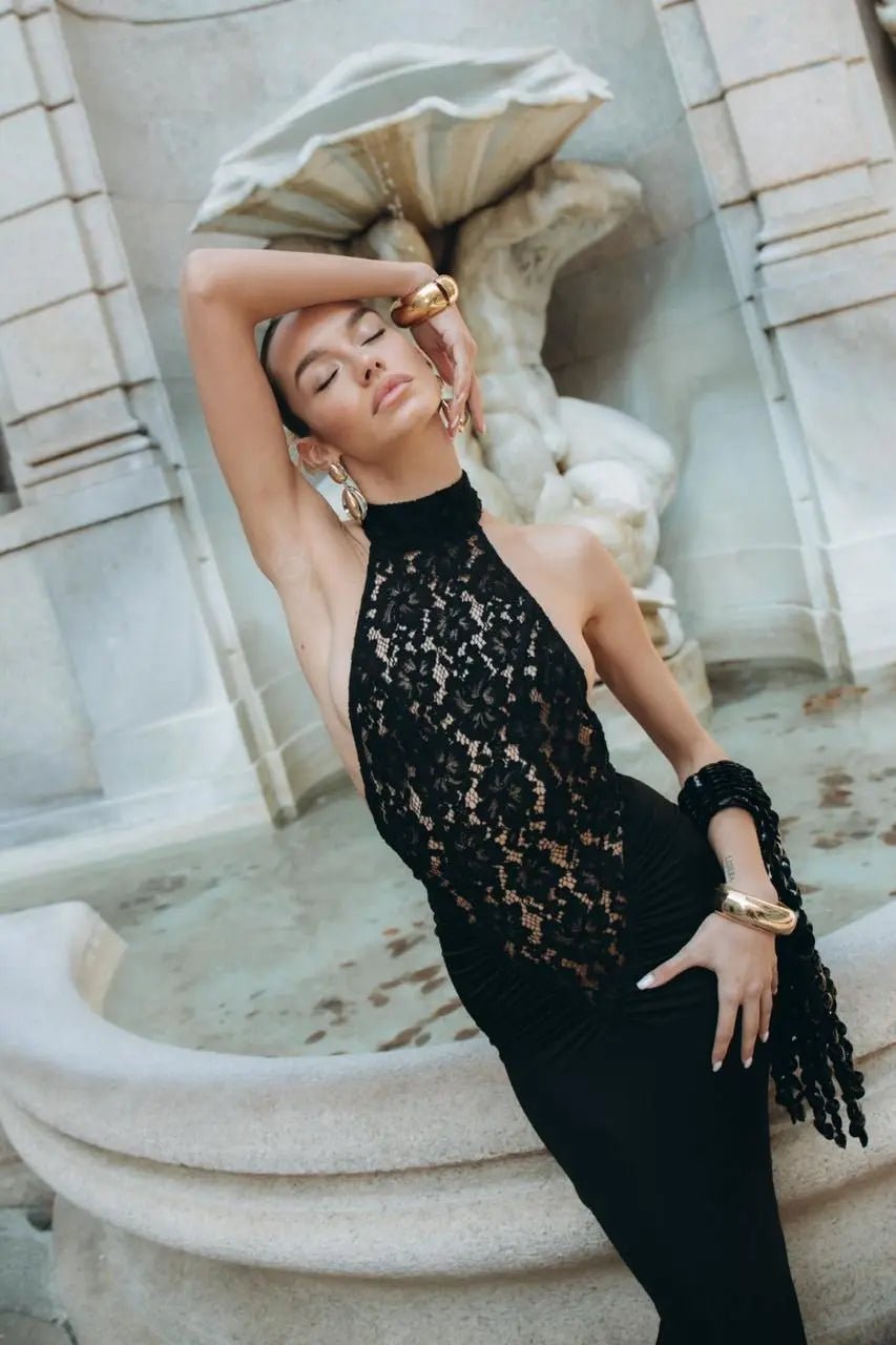 Vestido largo Riona ajustado y sin espalda